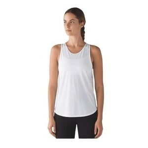 Lululemon Athletica Sculpt Tank Top‎ II Off White Mesh Panels 10